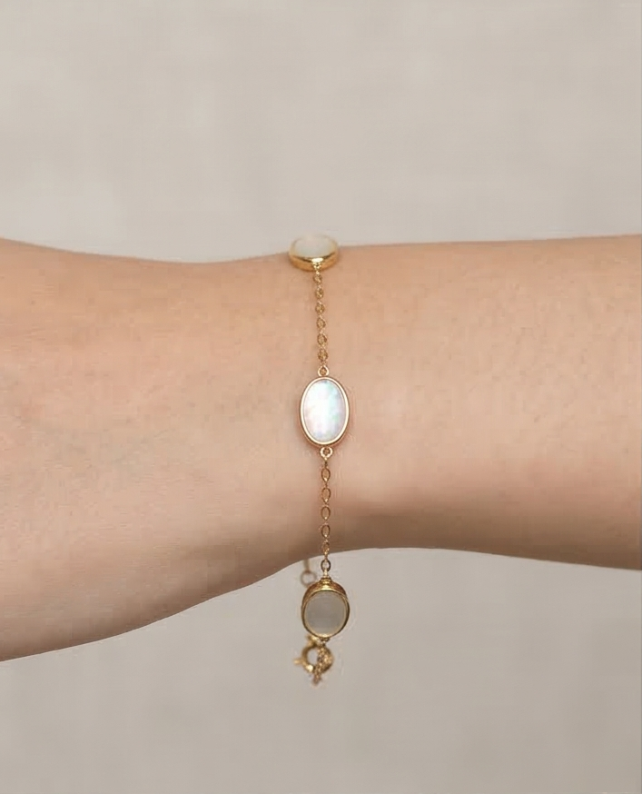 Golden Aura: Iridescent Horizon Station Bracelet