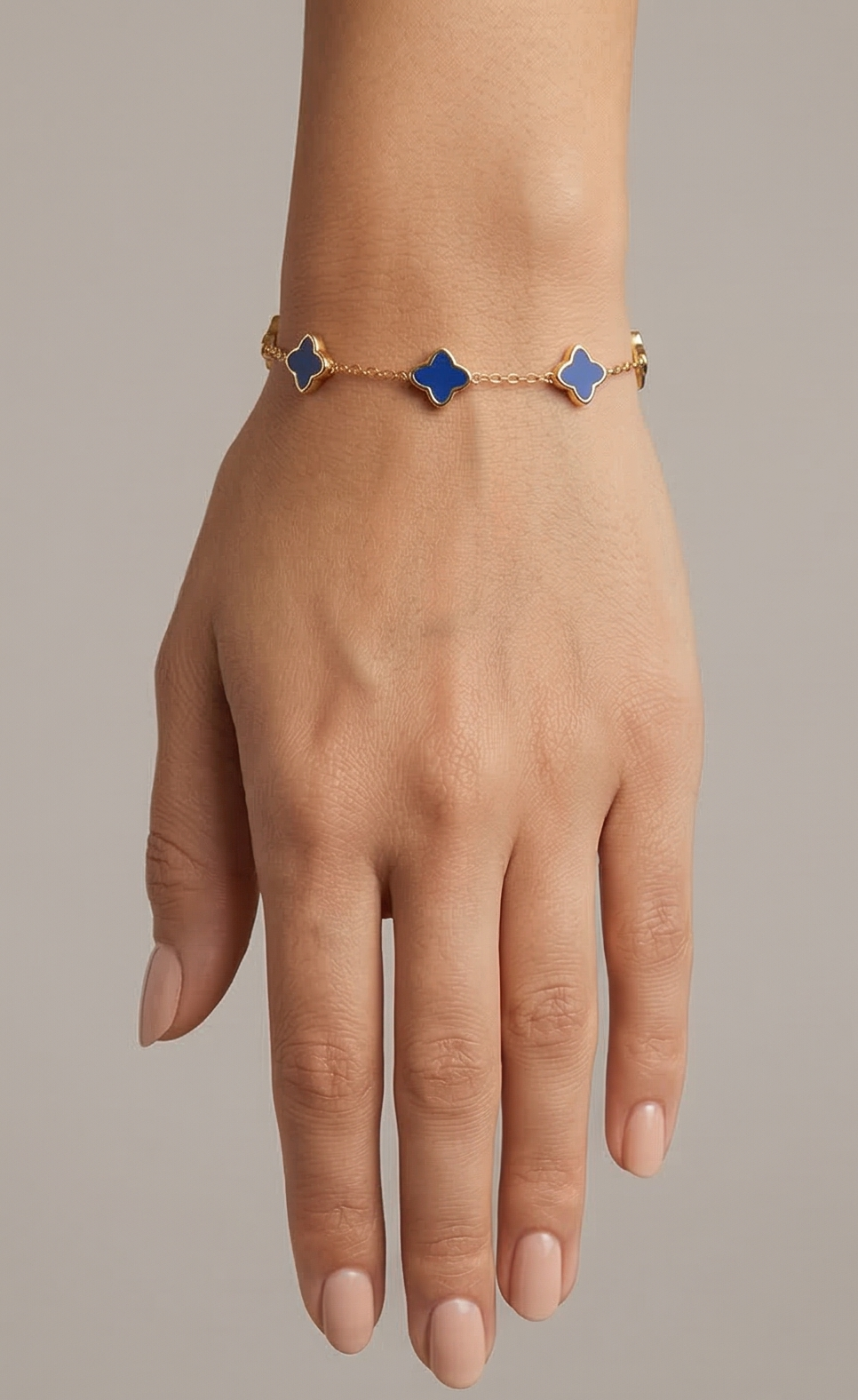 Golden Aura: Cobalt Rhombus Bracelet