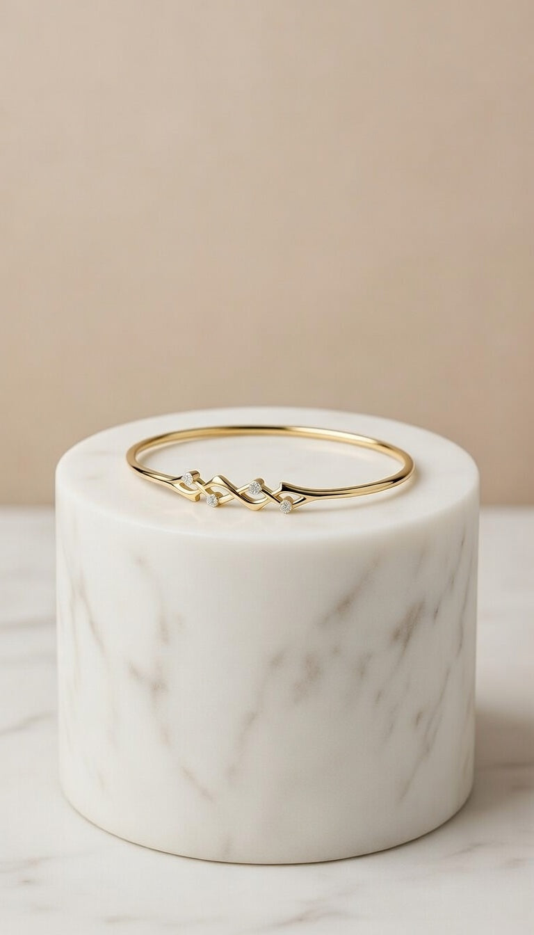 Thorns Collection 18K Gold and Diamond bangle bracelet