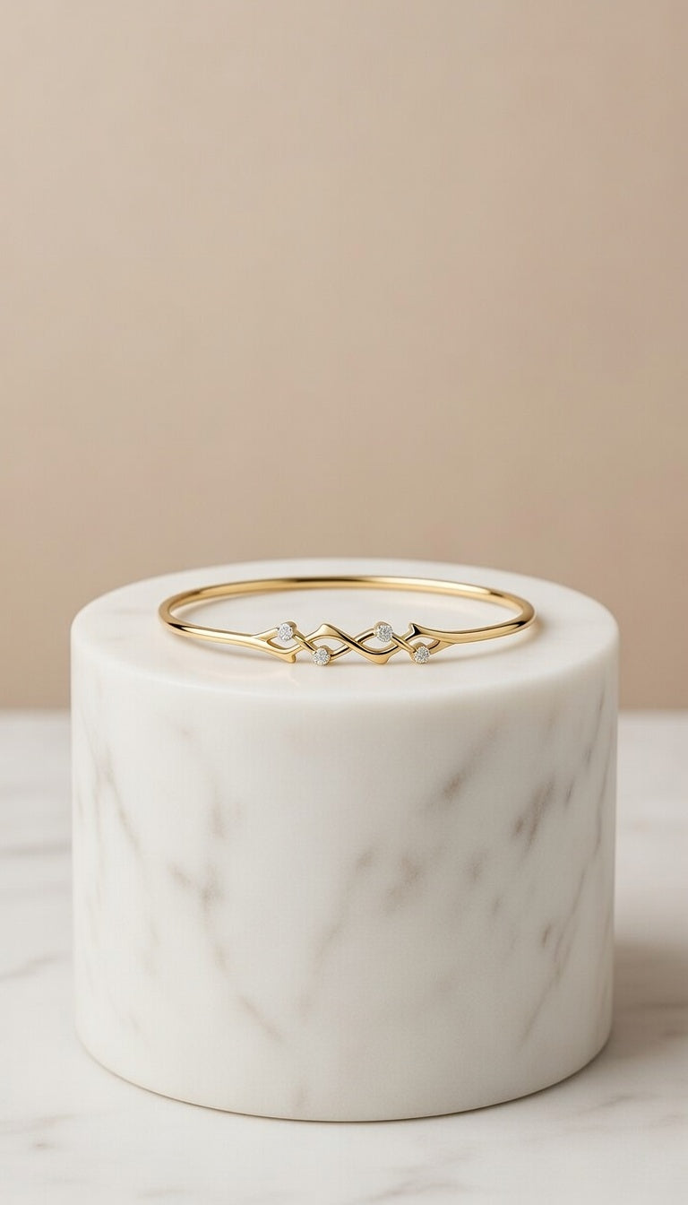 Thorns Collection 18K Gold and Diamond bangle bracelet