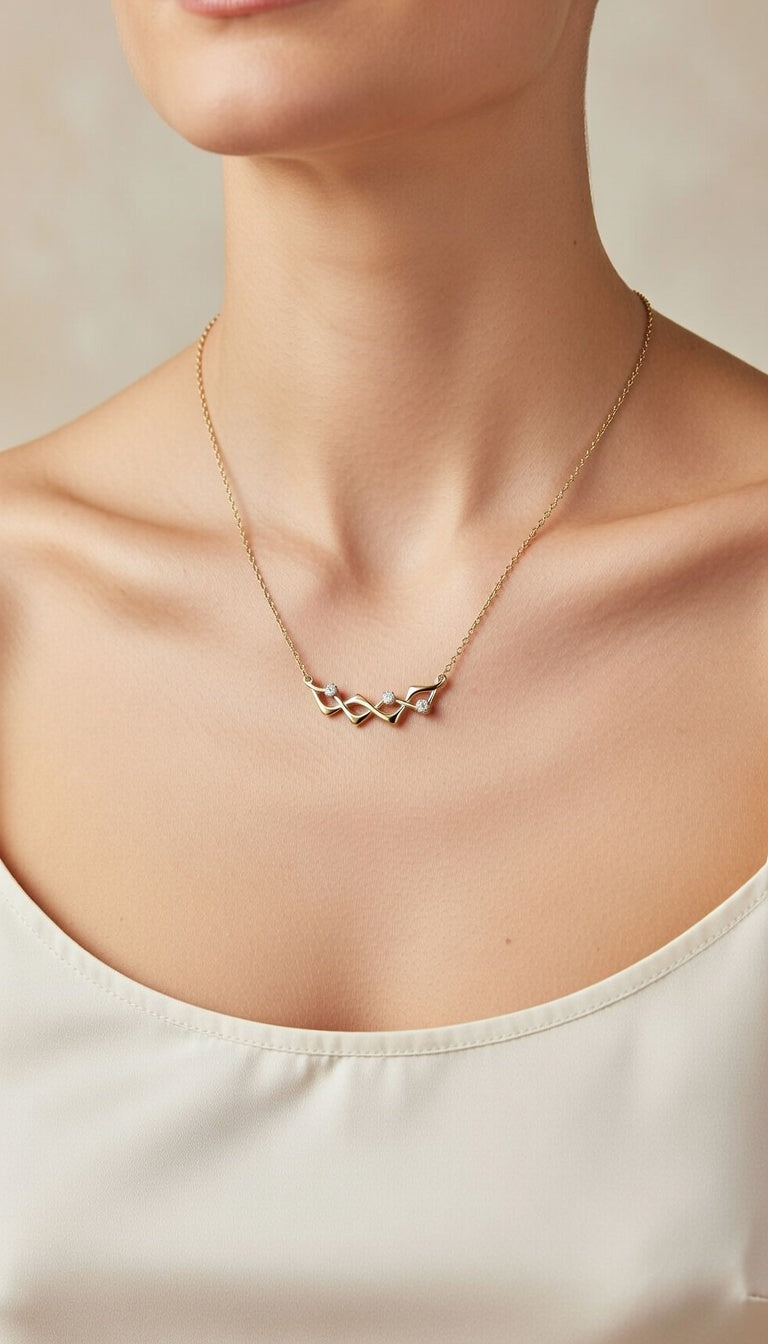 Thorns Collection 18K Yellow Gold Diamond Branch Necklace