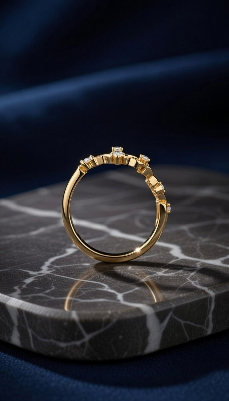 Thorns Collection 18K Yellow Gold Diamond Vine Ring