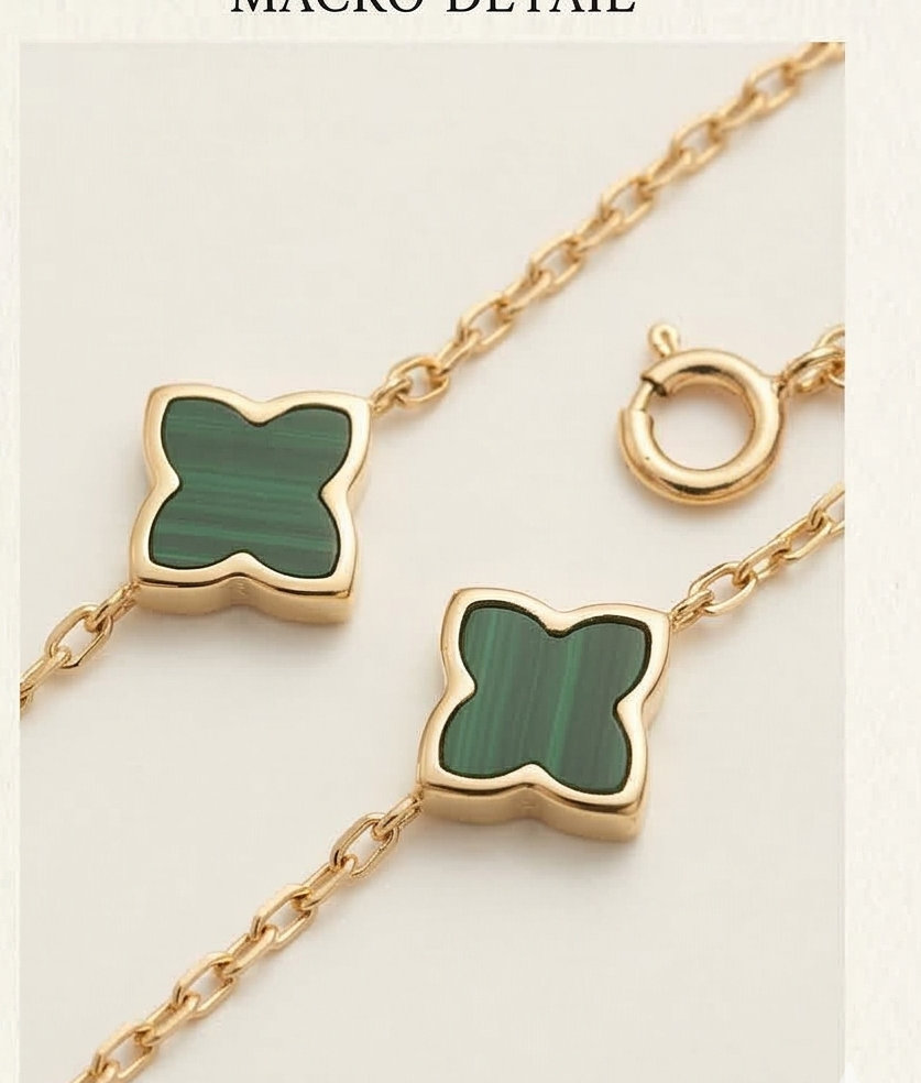 Golden Aura: Verdant Malachite-Style Station Bracelet