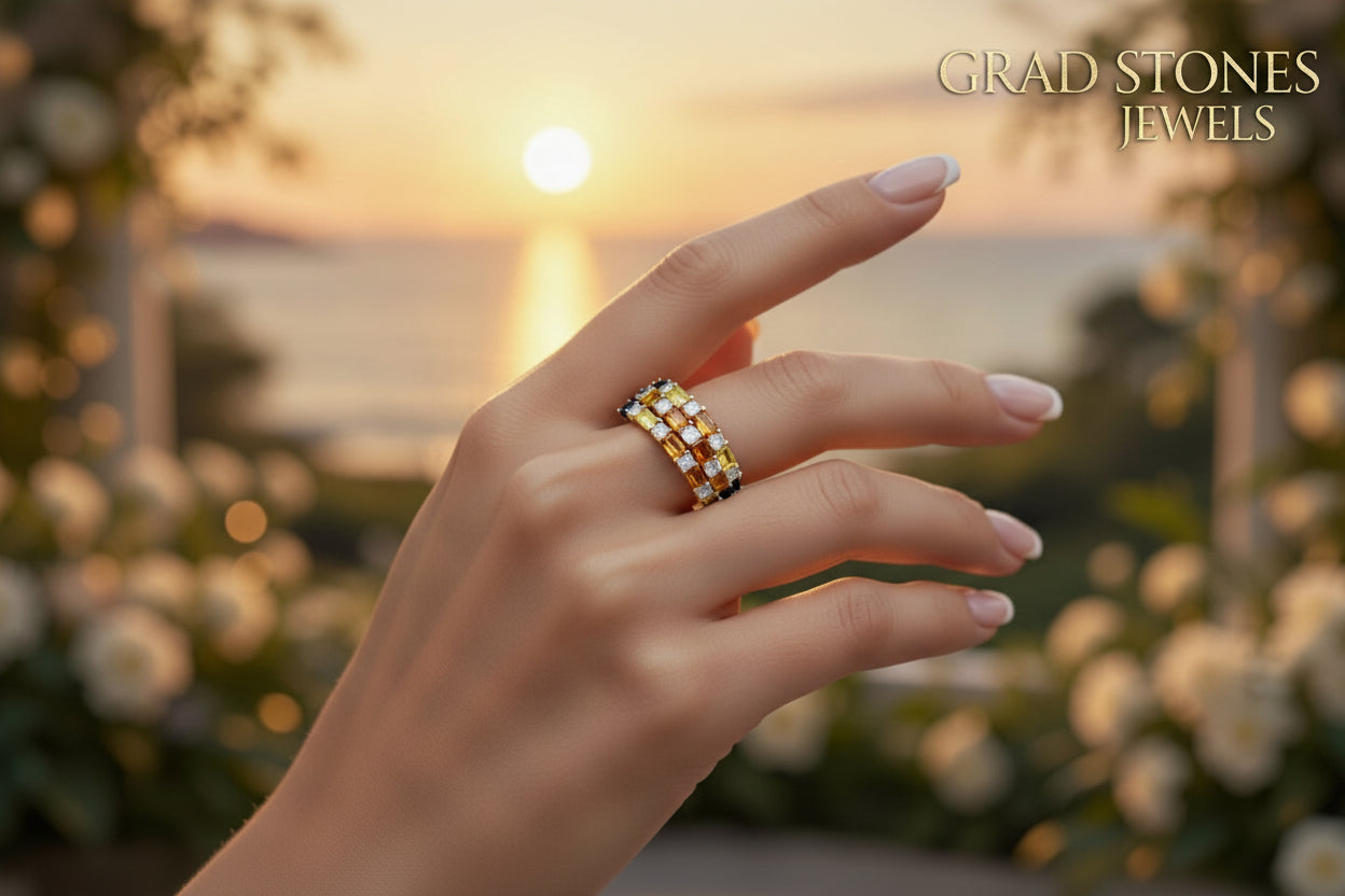 Bespoke multi sapphire ring handcrafted by generational master jewelers