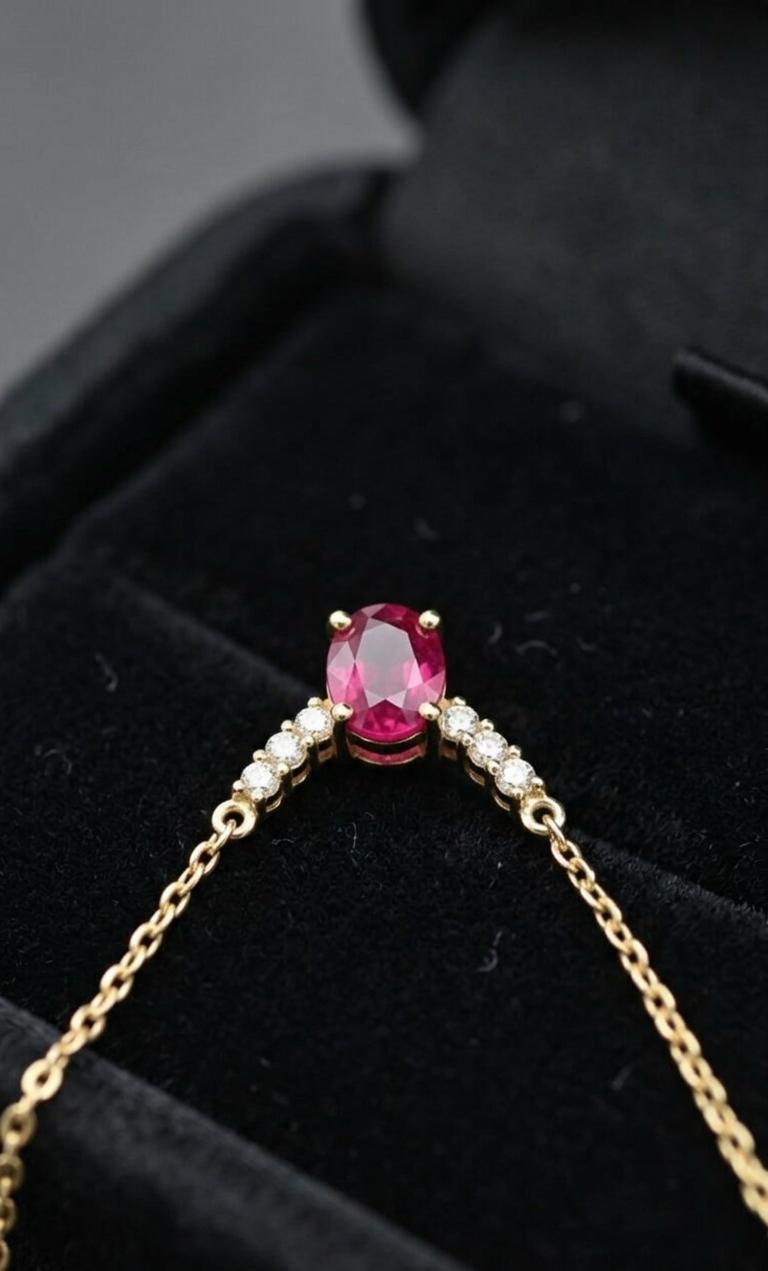 Crimson Ruby Statement Necklace