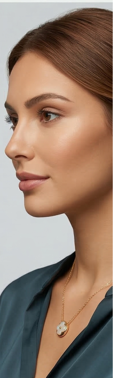 Golden Aura: Pearl Clover Necklace